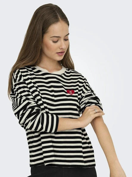 Only Lıvına Çizgili Kadın Sweat 15359682 - 2