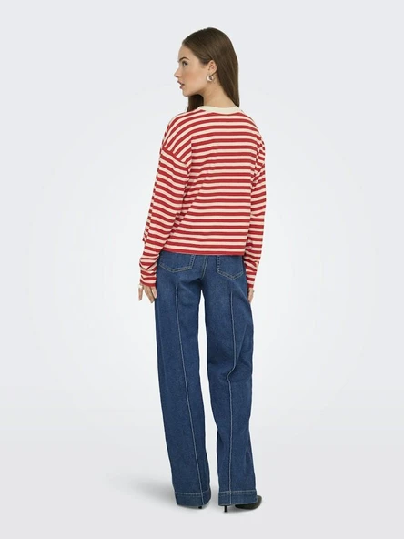 Only Lıvına Çizgili Kadın Sweat 15359682 - 5