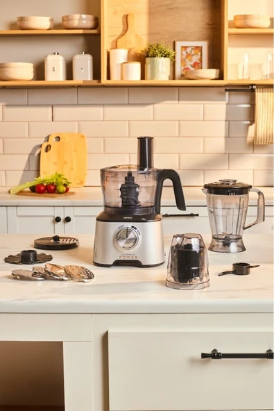 Karaca  Mastermaid Power 10 in 1 Mutfak Robotu Silver Blender Seti 2000w