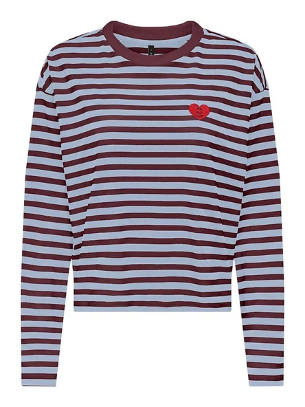 Only Lıvına Çizgili Kadın Sweat 15359682 - 1