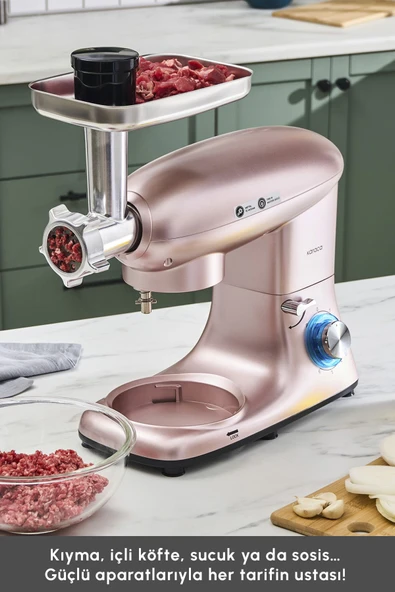 Karaca  Multichef Stand Mikser Rosegold Mutfak Şefi 1900w 5,5l Kıyma Çekme Sucuk-sosis Içli Köfte Ap. - Resim 5