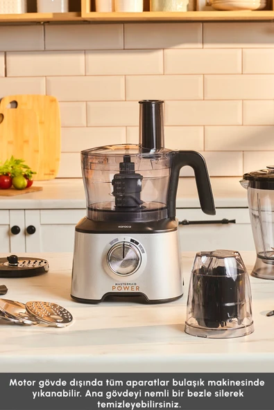 Karaca  Mastermaid Power 10 in 1 Mutfak Robotu Silver Blender Seti 2000w - 8