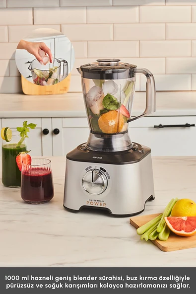Karaca  Mastermaid Power 10 in 1 Mutfak Robotu Silver Blender Seti 2000w - 6