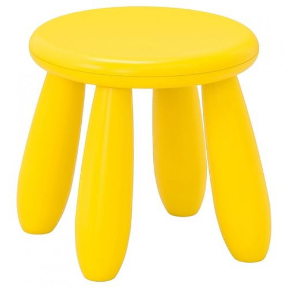 Çocuk Taburesi IKEA Oturak Masa Oyun Sandalyesi Polipropilen Plastik Sarı ikea