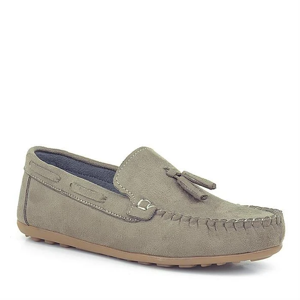 Rakerplus Kum Bej Cırtlı Erkek Çocuk Makosen Ayakkabı - Resim 8