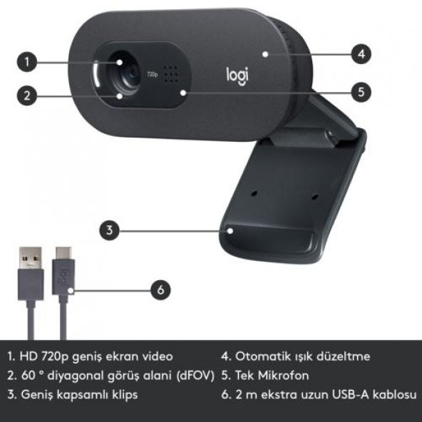 Logitech C505 HD Web Kamera 960-001364 - 2