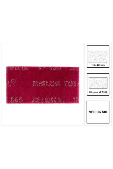 MİRKA Mirlon Total 115x230 Mm Vf 360 Kırmızı Keçe 25 Adet - 2