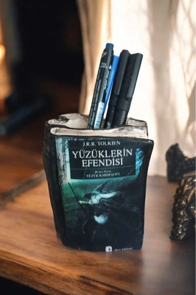 Gobo Yüzüklerin Efendisi Yüzük Kardeşliği Kitabı Şeklinde Kalemlik 10 x 8 cm - 2