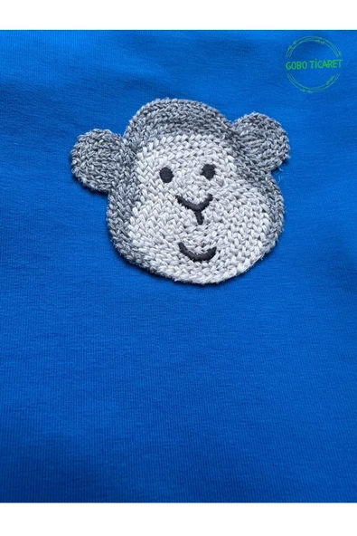 Gobo Beyaz Maymun Aksesuarlı Mavi Kedi Köpek Kıyafeti Elbisesi XLARGE/XL/Beden 4 - 6