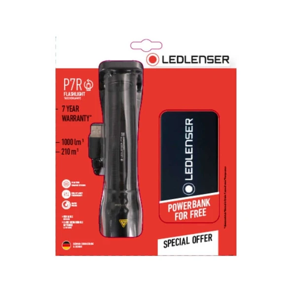 LED LENSER P7R EL FENERİ POWERBANK HEDİYELİ - 2