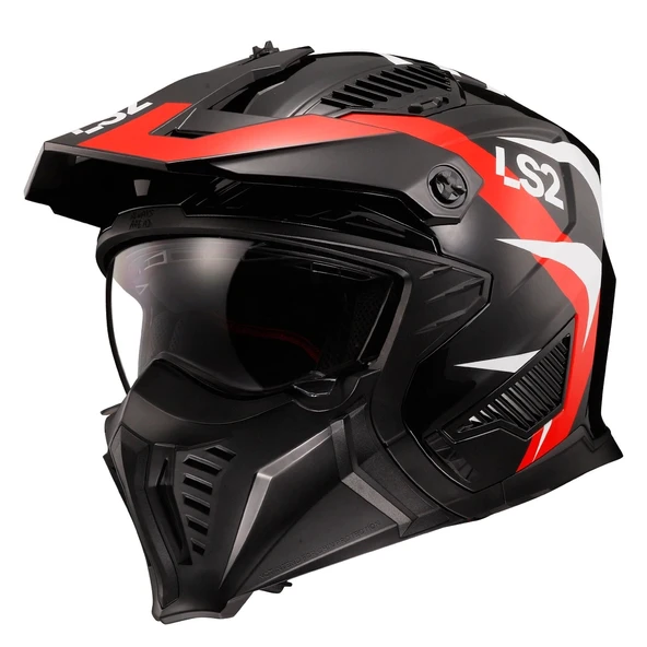 LS2 DRIFTER TRIALITY KIRMIZI KASK (ÖN ÇENE ÇIKARILABİLİR) ürün görseli