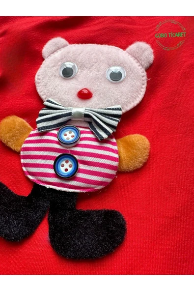 Goboticaret Pembe Ayıcık Aksesuarlı Kırmızı Kedi Köpek Kıyafeti Elbisesi XXLarge/XXL/Beden 5 - 6