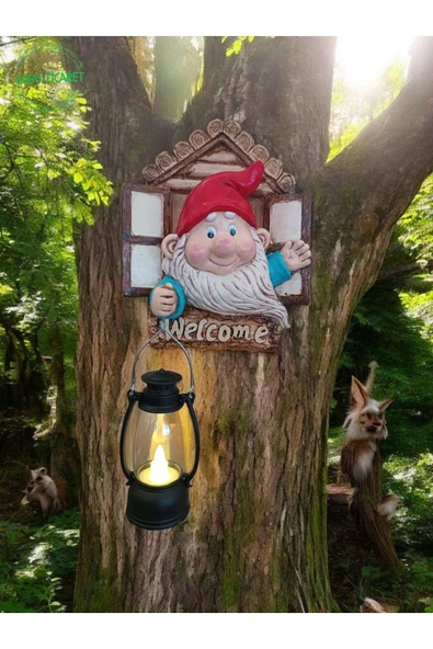 Gobo Fenerli Welcome Cücesi Dekoratif Kapı ve Duvar Süsü Farklı Renklerde - 3