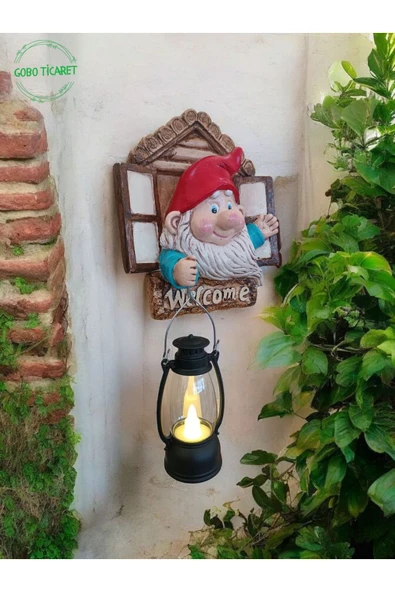 Gobo Fenerli Welcome Cücesi Dekoratif Kapı ve Duvar Süsü Farklı Renklerde - 2