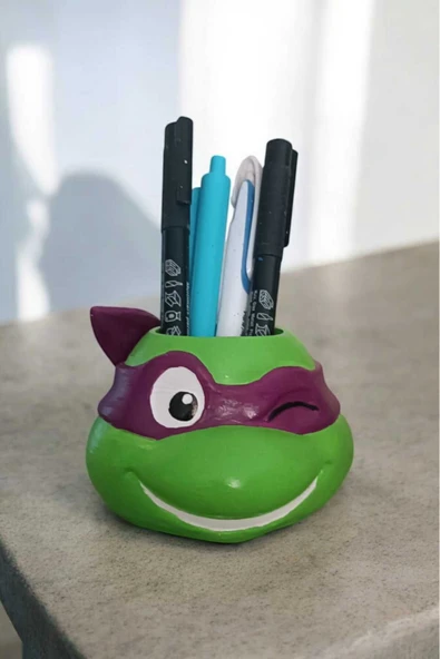 Gobo Ninja Kaplumbağa Şeklindeki Kalemlik Farklı Karakterler 7x10 cm - 4