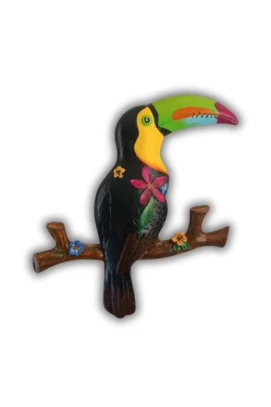 Gobo Büyük Boy Dekoratif Tukan Kuşu Farklı Renklerde Hediye Kutulu 2 Adet 23 x 26 cm - 1