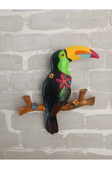 Gobo Büyük Boy Dekoratif Tukan Kuşu Farklı Renklerde Hediye Kutulu 2 Adet 23 x 26 cm - 3