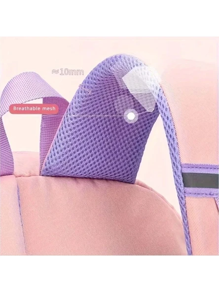 Relaxion 1460 Açık Pembe Mavi İthal Kore Tarzı Unisex Çocuk İlkokul Sırt Çantası - 3