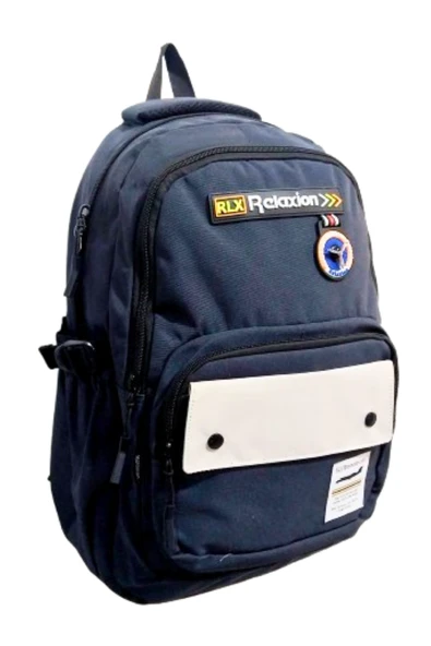 5 bölmeli keten okul çantası su geçirmez full astarlı siyah - Resim 2