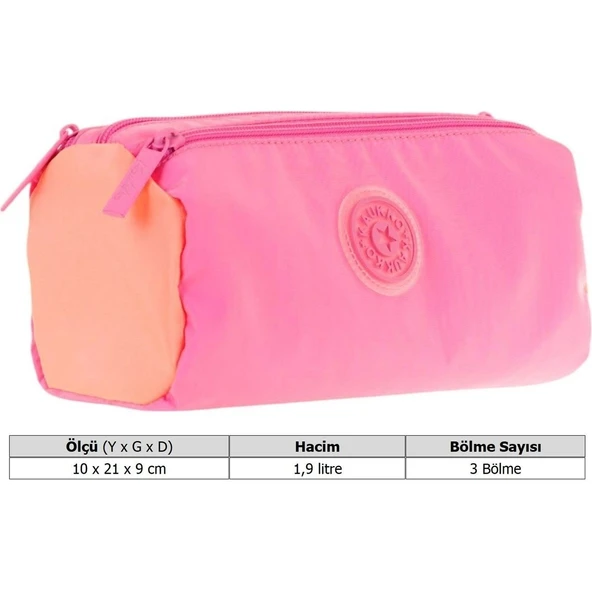 Kaukko Quıck 3 Bölmeli Kalem Çantası (pınk) - 3