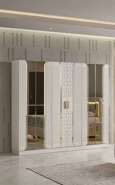 MERLİN MDF 6 KAPAKLI DOLAP ürün görseli 1