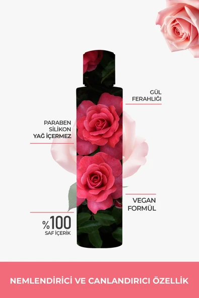 Gül Suyu Gözenek Sıkılaştırıcı Aydınlatıcı Ve Arındırıcı Tonik %100 Doğal Ve Saf 100 ml - 3