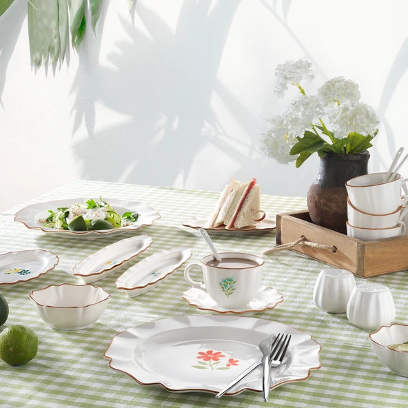 Schafer Fiora Kahvaltı Takımı 32 Parça-Çiçekli