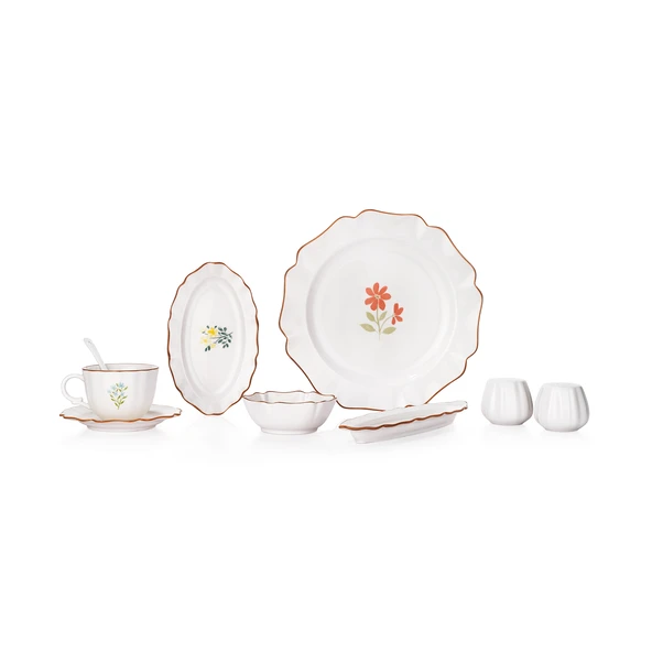 Schafer Fiora Kahvaltı Takımı 32 Parça-Çiçekli - 4