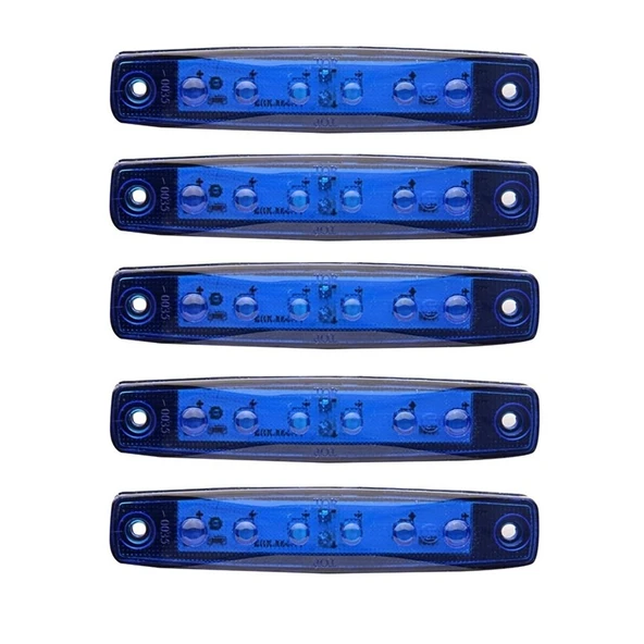Mavi Parmak Led Dorse Lamba 6 Ledli 12 24V 5 Li