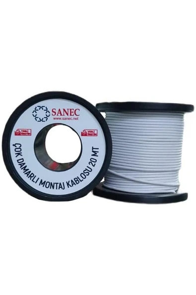 DF ONLINE Çok Damarlı Montaj Kablosu - 22 AWG - 20 Metre - Beyaz 1017157 - 1