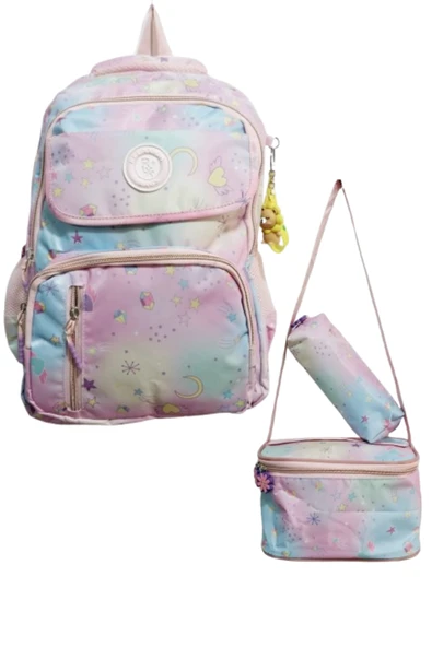 5 bölmeli kalemlikli ve beslenmeli nano ithal okul çantası su geçirmez full astarlı