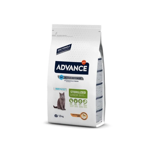 Advance Sterilized Junior Tavuklu  Kısır Genç Kedi Maması 1.5 Kg