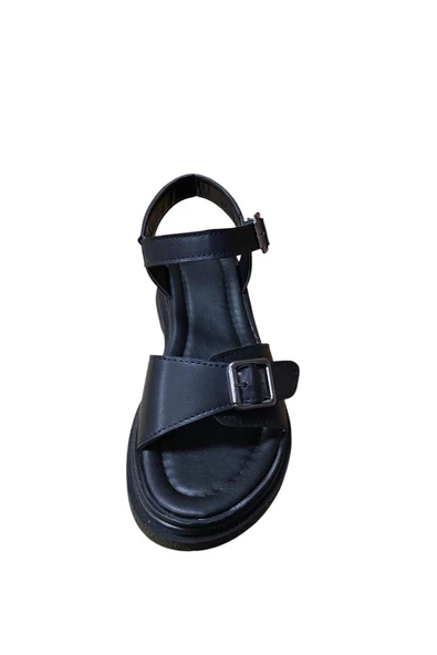 Shoes Kadın Düz Kalın Taban Sandalet - Resim 3