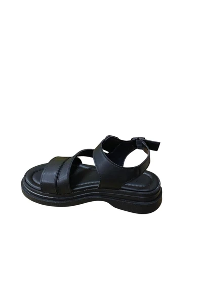 Shoes Kadın Düz Kalın Taban Sandalet - Resim 8