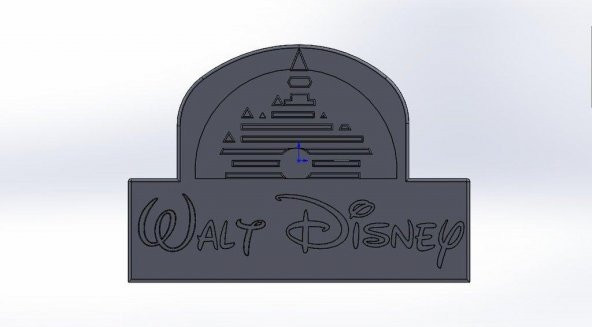 Walt Disney 2D Logosu Organik Plastikten Dekoratif Süs Eşya
