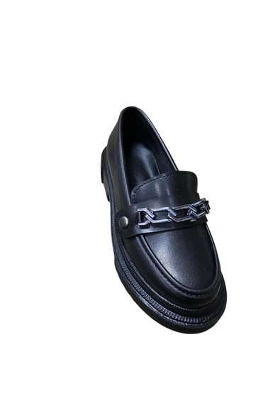 İremsu Kadın Tokalı Kalın Taban Babet Ayakkabı - Resim 2