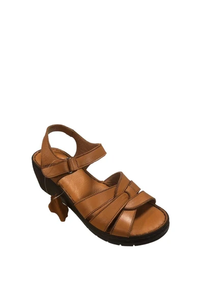 Aren Kadın Dolgu Topuklu Hakiki Deri Sandalet - Resim 2