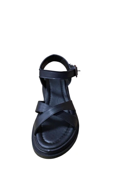 Shoes Kadın Düz Kalın Taban Sandalet - Resim 11