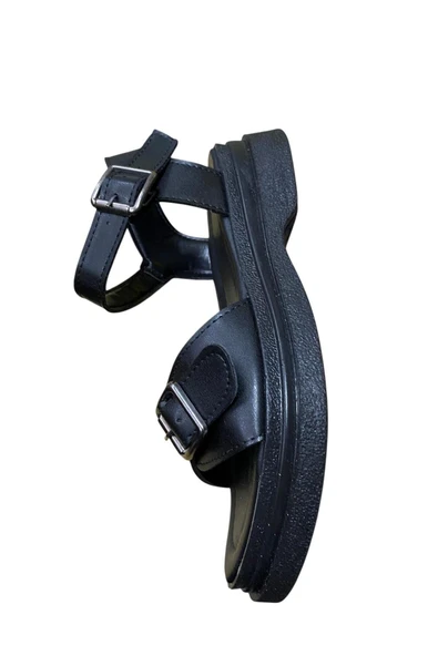 Shoes Kadın Düz Kalın Taban Sandalet - Resim 2