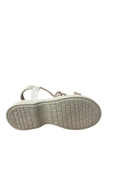 Shoes Kadın Düz Kalın Tabanlı Taşlı Yazlık Sandalet - Resim 9