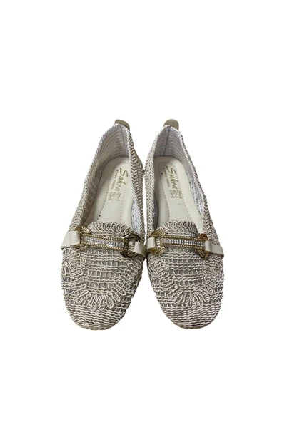 güven kundura Kadın Triko Taşlı Babet - Resim 3