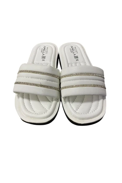 Apella Kadın Düz Taban Taşlı Terlik - Resim 6