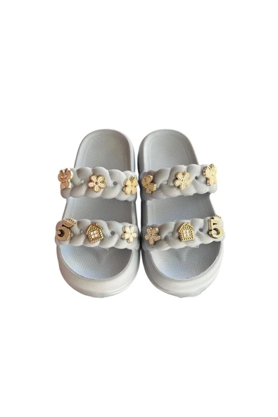 güven kundura Kız Çocuk Taşlı Terlik - Resim 6