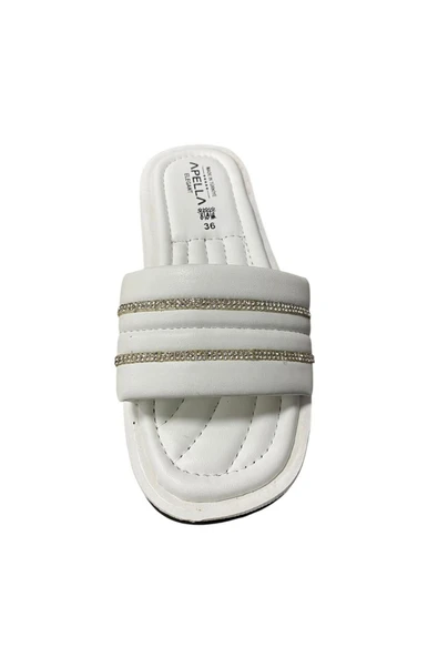 Apella Kadın Düz Taban Taşlı Terlik - Resim 5