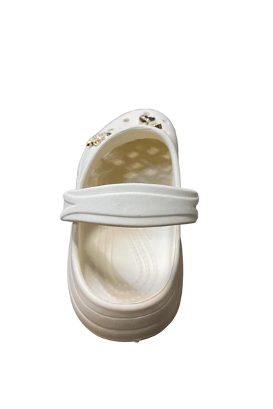 Horoz Kadın Taşlı Önü Kapalı arkası bantlı crocss terlik - Resim 3