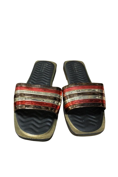 POLEX Kadın Düz İnce Taban Rugan Terlik - Resim 6