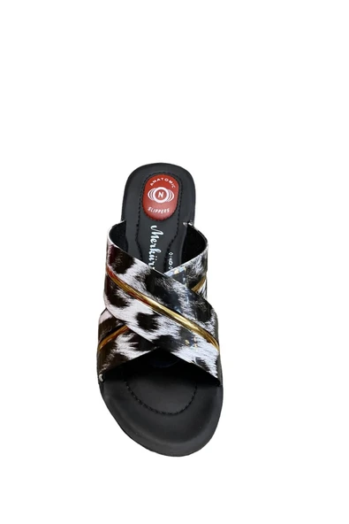 Merkür Kadın Leopar Dolgu Topuk Terlik - Resim 4