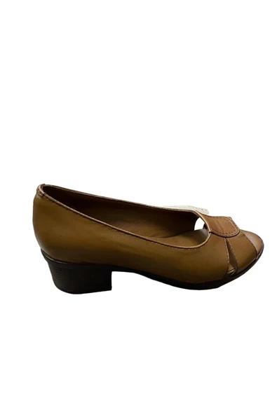 güven kundura Kadın Kalın Kısa Topuklu Hakiki Deri Ayakkabı ürün görseli