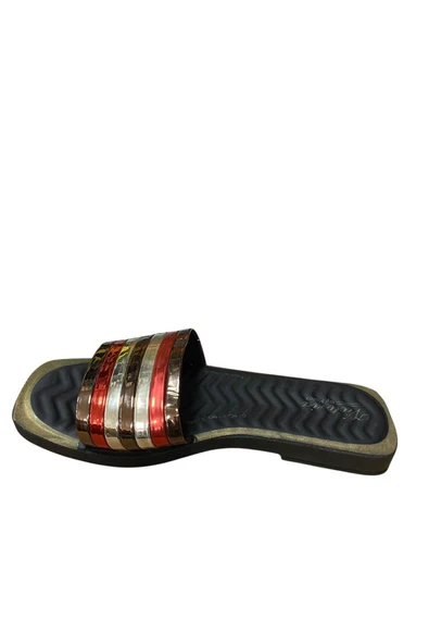 POLEX Kadın Düz İnce Taban Rugan Terlik - Resim 3