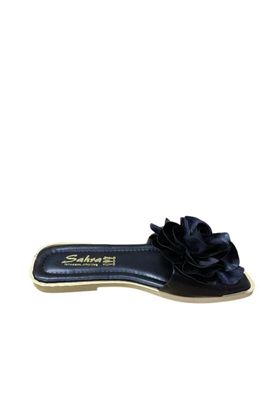 Rose Kadın Düz İnce Taban Çiçekli Terlik - Resim 7